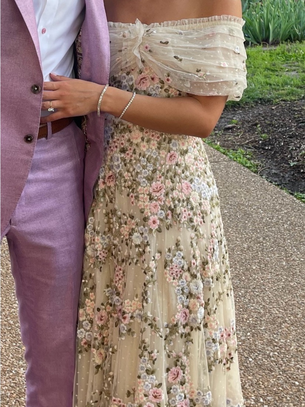 Needle & Thread Blush Cream Floral Embroidered Wedding Dress